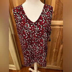 Ladies, size 16, black red and white tank top